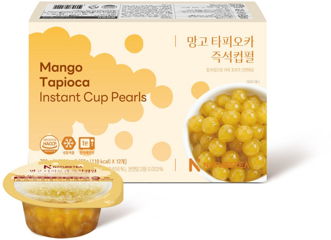 즉석 타피오카 망고 펄 (컵타입) 60g 12개입