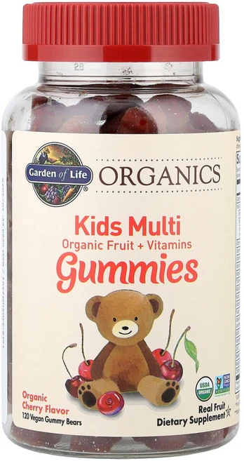가든오브라이프 MyKind Organics 키즈 멀티 체리맛 비건 구미젤리 120개, 1개, 120정 - 쿠팡