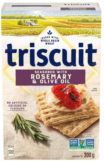 Triscuit 크래커 비스킷 트리스키트 로즈마리와 올리브 오일 200g7.1온스 박스, 200g, 1