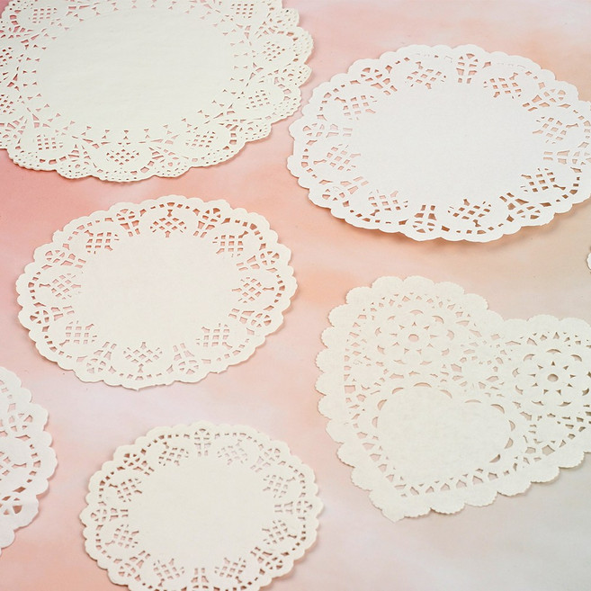 노크원 도일리페이퍼 원형 하트 5종, 1.원형 90mm, 600개