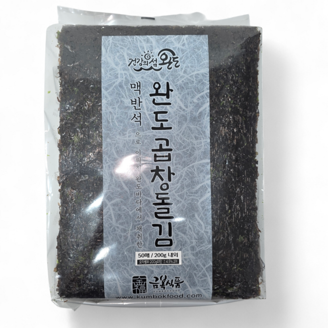 금복식품 완도 곱창돌김 50매 전장김 햇김, 200g, 1개