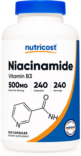 뉴트리코스트 나이아신아마이드 비타민 B3 500mg 캡슐, 240정, 1개