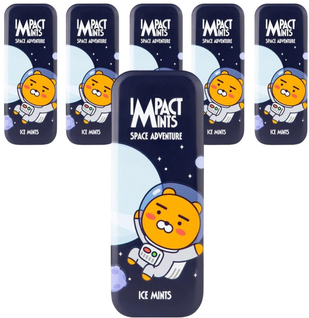 임팩트 민트 카카오프렌즈 캔디 라이언 아이스민트 무설탕 사탕 6개, 14g
