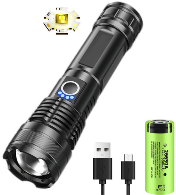 USB 충전식 LED 손전등 강력한 전술 플래시 라이트 사냥 랜턴 방수 핸드 램프 99000000 루멘 XHP360