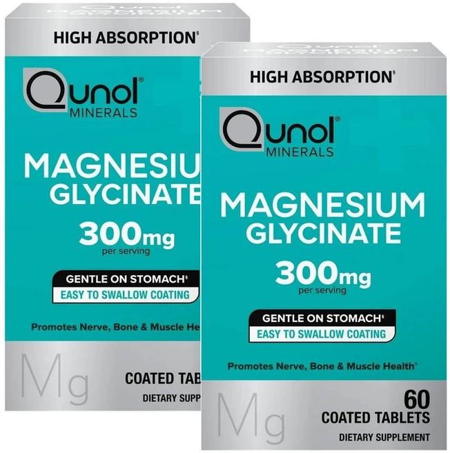퀴놀 마그네슘 글리시네이트 300mg Qunol Magnesium Glycinate, 2개, 60정 - 쿠팡