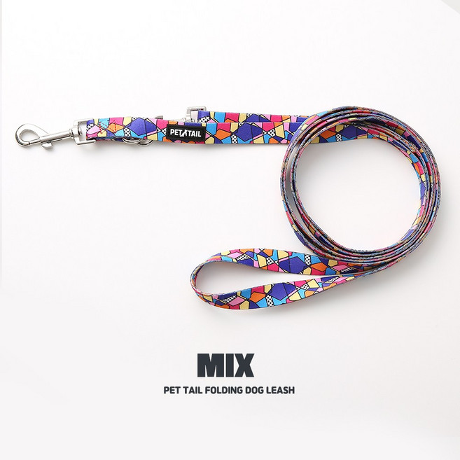 펫테일 강아지 산책 길이조절 목줄 3m 폴딩 리드줄, 믹스, 1개