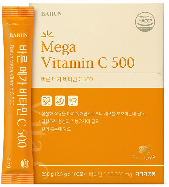 바른 메가 비타민C 분말, 250g, 1박스