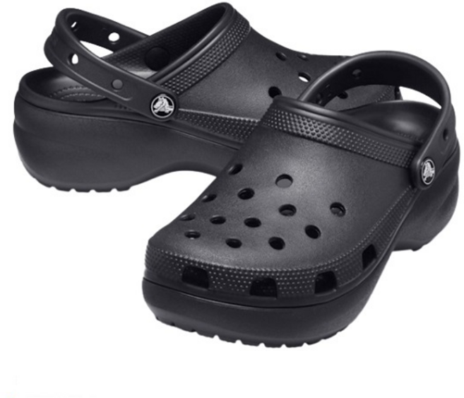 크록스 NC야탑점 여성용 클래식 플랫폼 클로그 블랙 206750-001