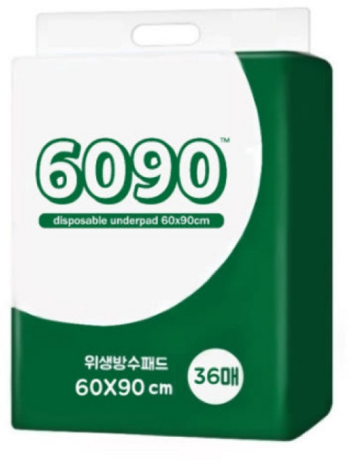 초대형 위생깔개패드 침대 요실금 환자 요양병원 방수 배변 패드 60x90 36매, 대형, 1세트, 36개입