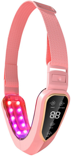 시온우주 무선 LED진동 고주파마사지기 V라인 얼굴붓기 턱살 얼굴 마사지기 BYM-903S, 1개, 핑크