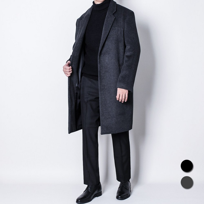 디아웃핏 M~3XL 남자 프리미엄 리얼 울코트 고급 빅사이즈 캐시미어 오버핏 롱코트