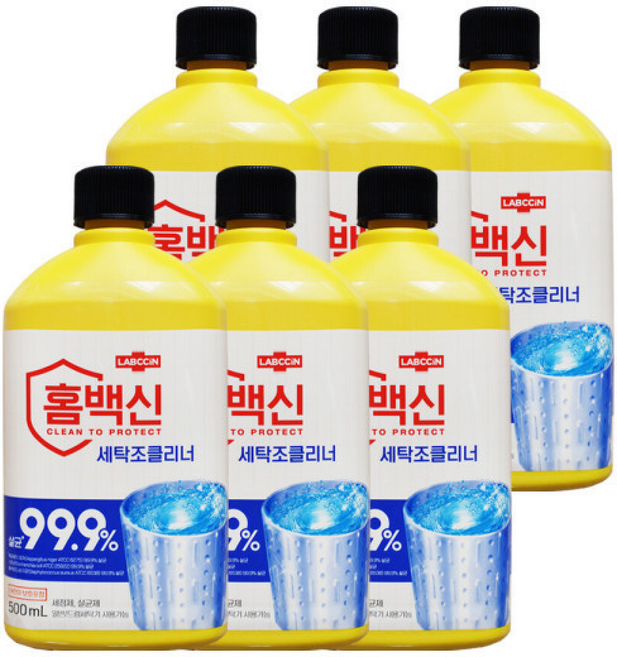 애경 랩신 홈백신 세탁조 클리너 세정제 500ml 6개 살균