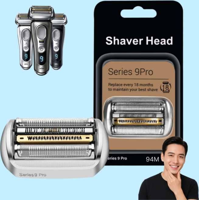 브라운 시리즈9 94M 92S 전기 면도기 날망 S9 9 프로 호환 면도날, 94M(매트실버), 1개