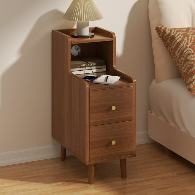 뷔이위이 협탁 침대 거실 쇼파 옆 사이드 테이블, 1개, 호두색-20CM