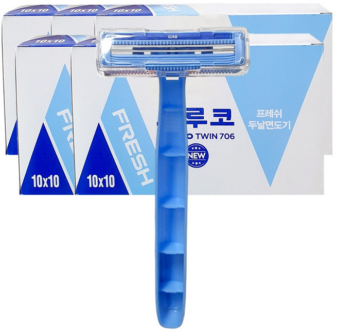 도루코 프레쉬 2중날 일회용 면도기, 100개입, 5개