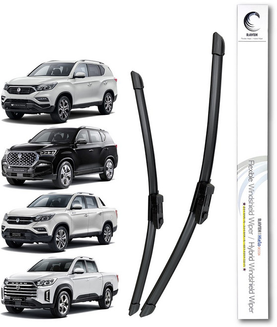 레이븐 쌍용 G4 렉스턴 렉스턴스포츠 칸 플랫 와이퍼 운전석+조수석 세트 순정타입, 렉스턴 스포츠 칸 (18년~21년)