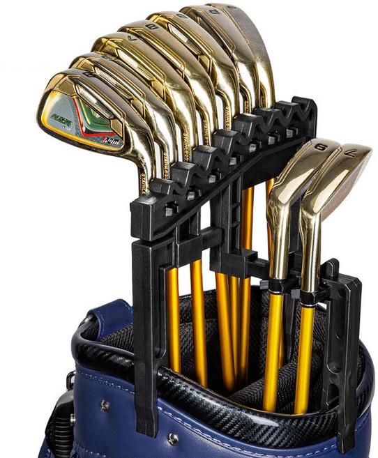 골타 골프채정리 아이언홀더 골프채걸이 클럽거치대 캐디백 정리 클럽손상방지 보관 고정 프로텍터, 블랙, 1개