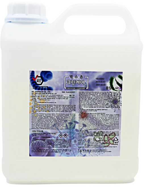 벅스존 크린케어 살균소독제 소독제 소독수 살균제 4L, 1개