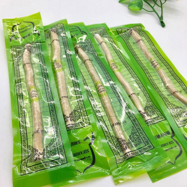 SWAK SIWAK 천연 여행 칫솔 미백제 고대 미백 미워크 중동 전통 아락 부드러운, 1개, 1개