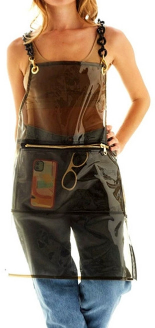 방수앞치마 미용 성인 미용실 미술 화가 그림 네일 작업 앞치마 TPU 재질, 블랙, 1개