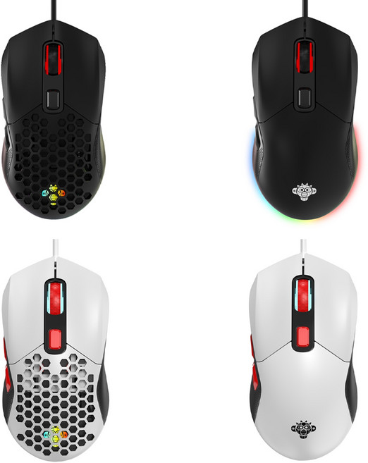 지데빌 Trans RGB 경량 게이밍 유선 마우스, G100, 블랙