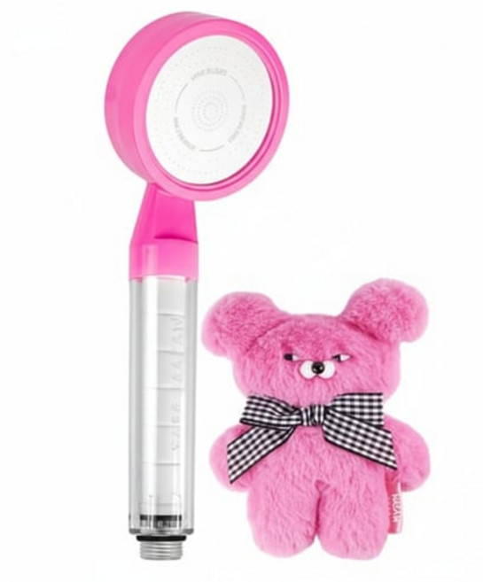 대림바스 와사비베어 디클린 필터 샤워헤드 + 핑사비베어 키링 세트, 1개, pink(분홍색)