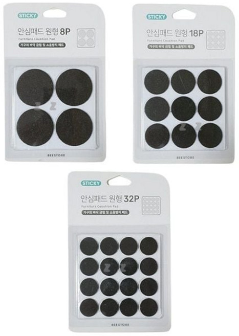 가구다리 원형 부착 안심패드 소음방지 의자커버 의자발 가구커버, 32p, 1개