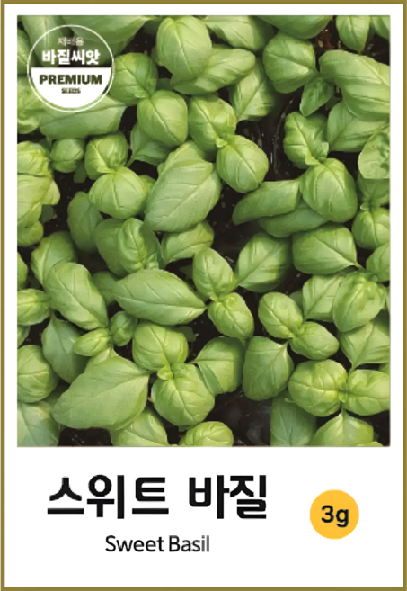허브씨앗 스위트 바질씨앗 바실 (2000립) Sweet Basil 바질키우기, 1개