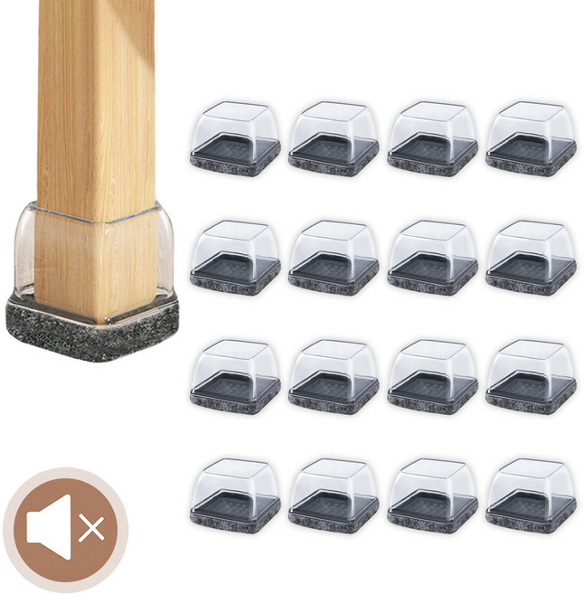 리플랜 미끄럼방지 의자 발커버, 16개, 그레이