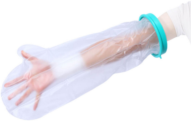 깔끔더하기 팔 깁스 방수커버 통깁스 기브스 샤워커버, 투명-팔L, 1개