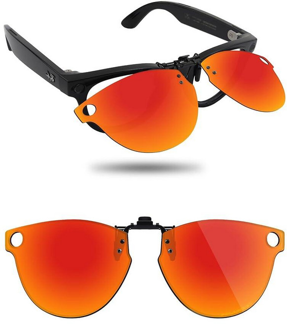 Fiskr Ray-Ban Meta Skyler RW4014 (Gen 2) 52mm용 편광 클립온 선글라스 플립 업 눈부심 방지 자외선 차단 안경 클래식 블랙, Fiskr Ray-Ban Meta Skyler RW40