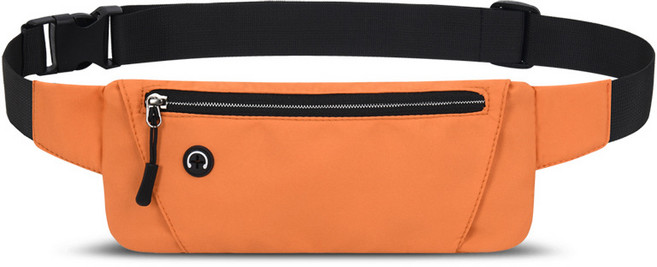 JS 초경량 대용량 웨이스트백 스포츠 캐주얼 수납 허리팩, 주황, 1개