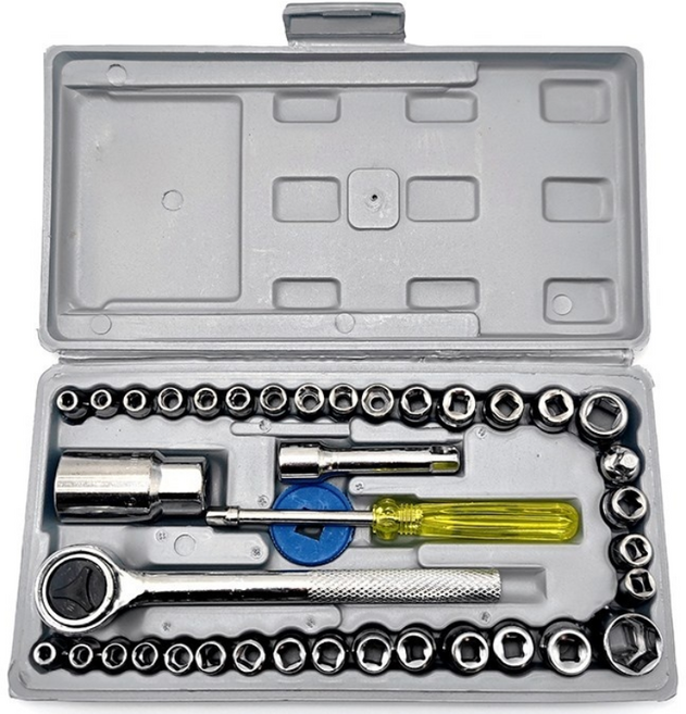 그레이나 복스세트 소켓렌치 1/4인치 3/8인치 렌치 몽키 복스알 렌치 소켓 40PCS 1세트, 1개