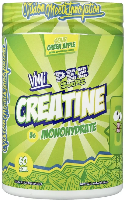 몸관리하세요 겨울입니다 VMI Sports 크레아틴 일수화물 Pez® 사워 그린 애플 402g(14.18oz) 특별관리진행, VMISports크레아틴일수화물Pez사워그린애플402g, 402g, 1개 - 쿠팡