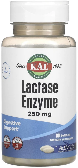 KAL 락타아제 효소 250mg 소프트젤 60정(소프트젤 1정당 125mg), 60정, 1개 - 쿠팡