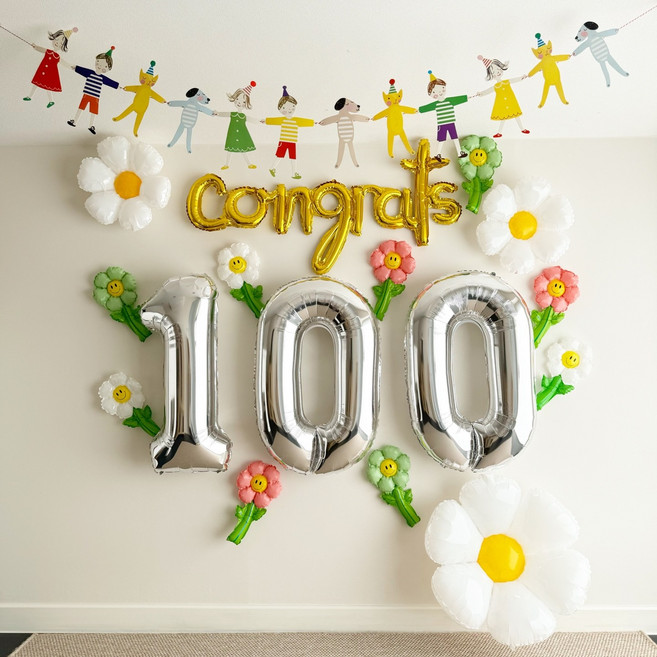 입학 100일 풍선 백일 축하 포토존 데이지 프렌즈가랜드 2402, 100일포토존(손에손가랜드)