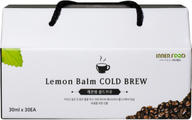 레몬밤 콜드브루 원액 더치커피 액상 파우치 블랙 커피 선물 답례품, 30개입, 1박스, 900ml