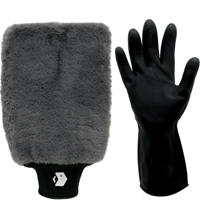 디크로닉 워시미트 차량 세차장갑 미트 자동차 극세사 양모 고무장갑, 1. 워시미트 + 고무장갑, 1개