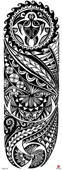 코어브릿지 남성 긴팔 이레즈미 블랙 타투 스티커 셀프 헤나 인스턴트 문신, TQB-231, 1개