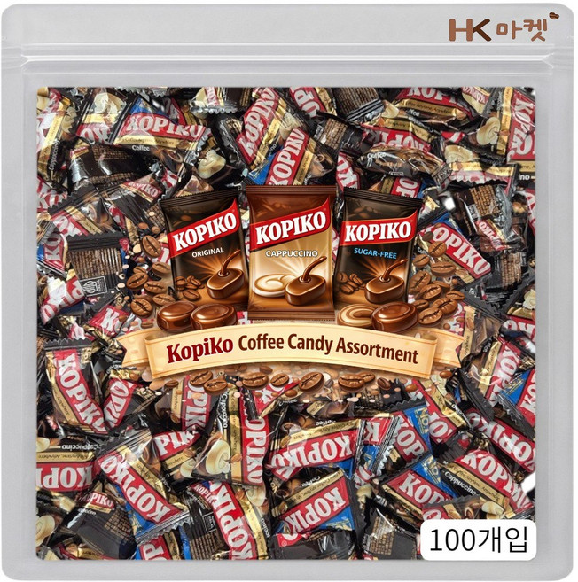 에이치케이마켓 마요라 코피코 오리지날+카푸치노+슈가프리 커피캔디 3종 혼합 100개입, 1개, 420g