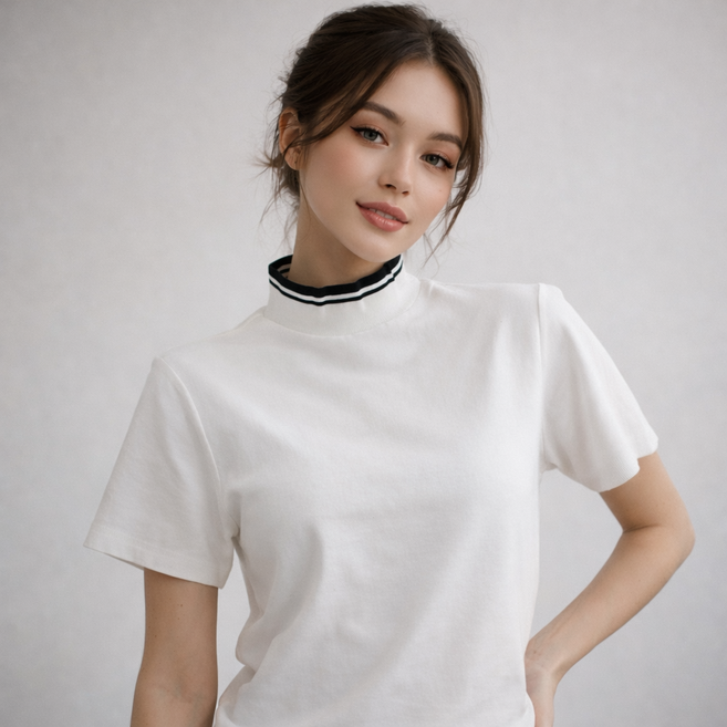 언니네 여성 반목 반팔티 코튼100 데일리 기본티 가을 봄 이너 티셔츠