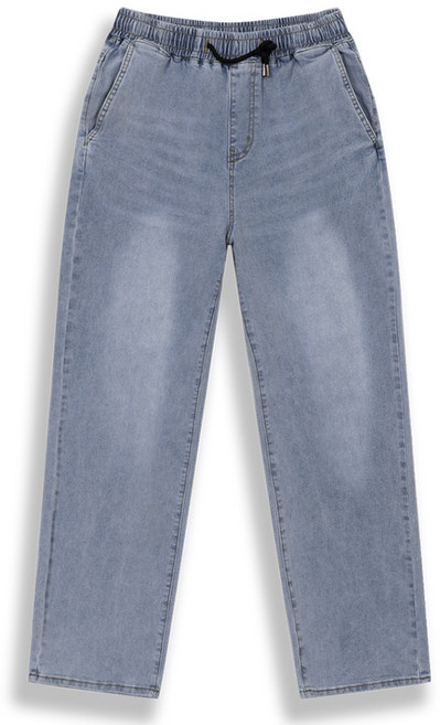 세미와이드핏 바이오워싱 스판 밴딩 데님 팬츠 청바지 남자 남성 조거 테이퍼드 통일자 빈티지