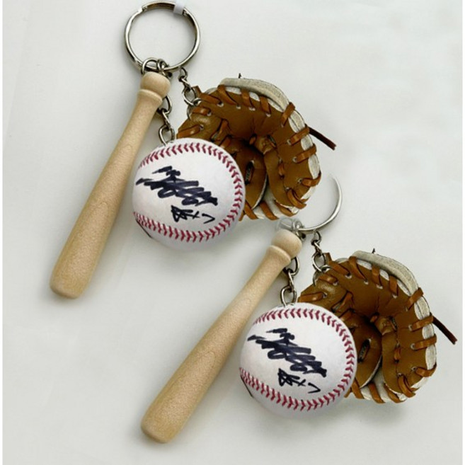 스포츠 키링 야구 축구 테니스 볼링 골프 미니어처 키링, 2개