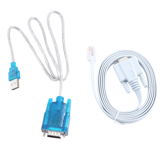 RJ45 네트워크 케이블 직렬 케이블 Rj45 - DB9 및 RS232 - USB(2 in 1) CAT5 이더넷 어댑터 LAN 콘솔 케이블, 1개