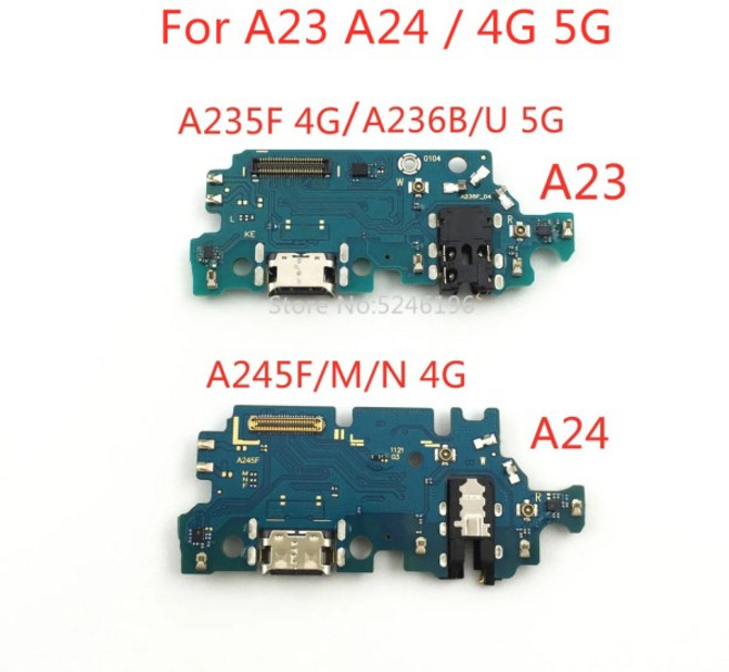 호환 1pcs USB 충전 포트 기본 커넥터 삼성 호환 갤럭시 호환 A23 4G 5G A24 A245F/M/N 교체 부품, 03 A23 4G SM-235F, 1개