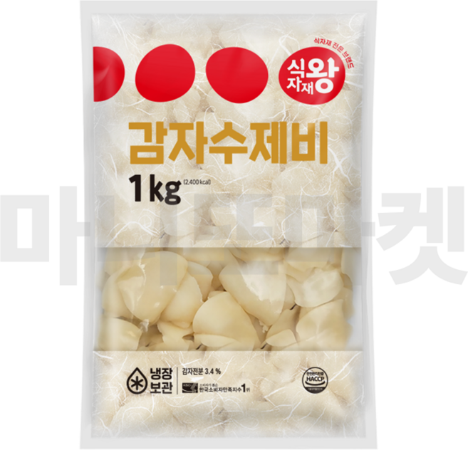 바이오푸드몰_식자재왕 감자수제비 1kg, 2개