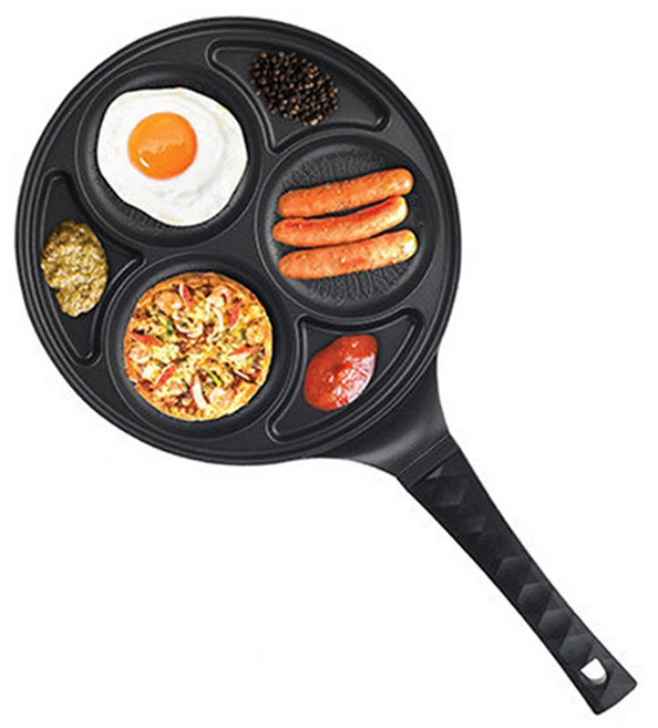 퀸센스 모아 5중코팅 3구 원형 에그팬 계란후라이팬 28cm, 27cm, 1개