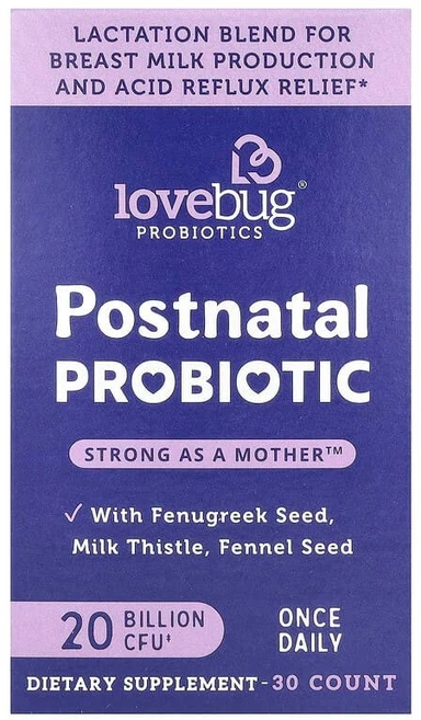 LoveBug Probiotics 산후 프로바이오틱 200억CFU 캡슐 30정 Probiotics (러브버그 프로바이오틱스), LOVE 러브Bug Probiotics, 산후 프로바이, 1개 - 쿠팡