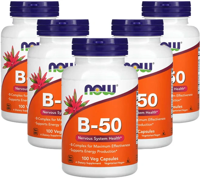 나우푸드 B-50 식물성 캡슐 100정, 5개 - 쿠팡