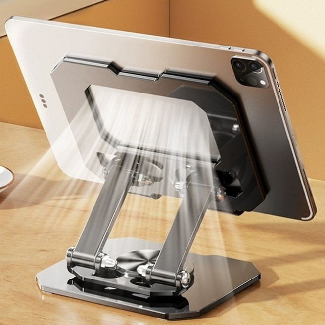 LEOQ 360도회전 탁상용 핸드폰 태블릿 스탠드 거치대, 블랙, 1개